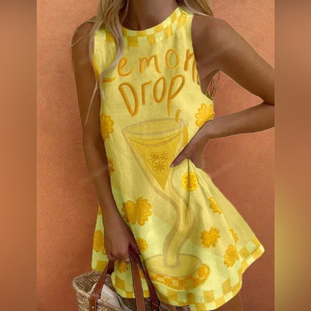 Lemon Drop Martini Shift Dress 🍸🍋